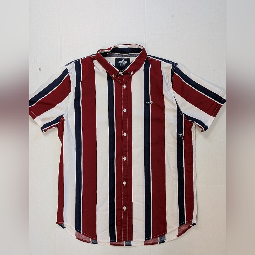 Hollister Blue Red White Striped Button-Down Shirt Epic Flex